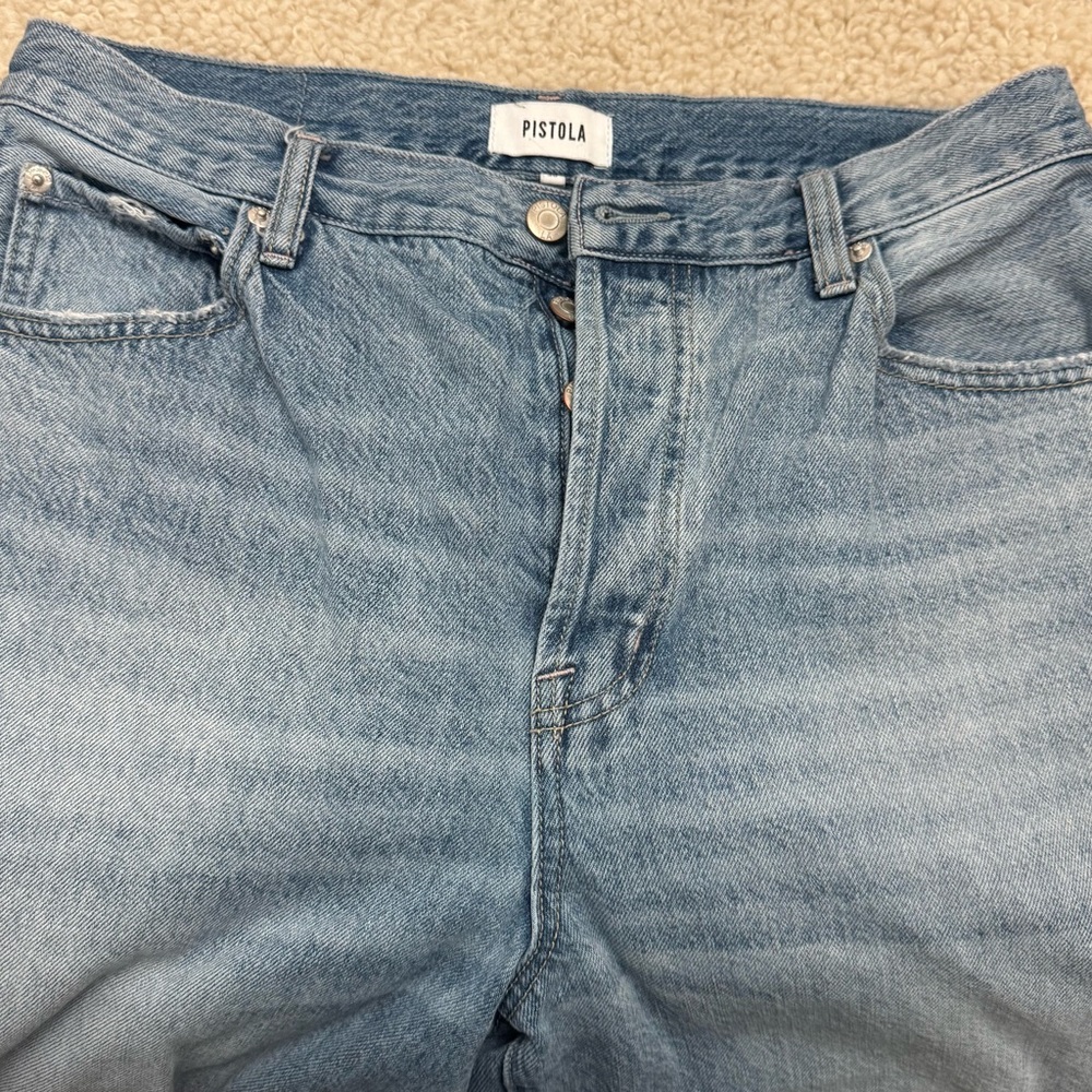 Pistola Women’s Cuffed Denim Jeans in Light Blue